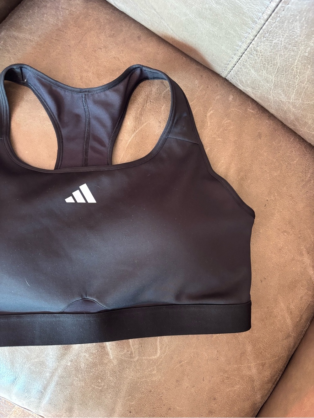 26.) Adidas / Medium Support /  Black Racerback Sports Bra